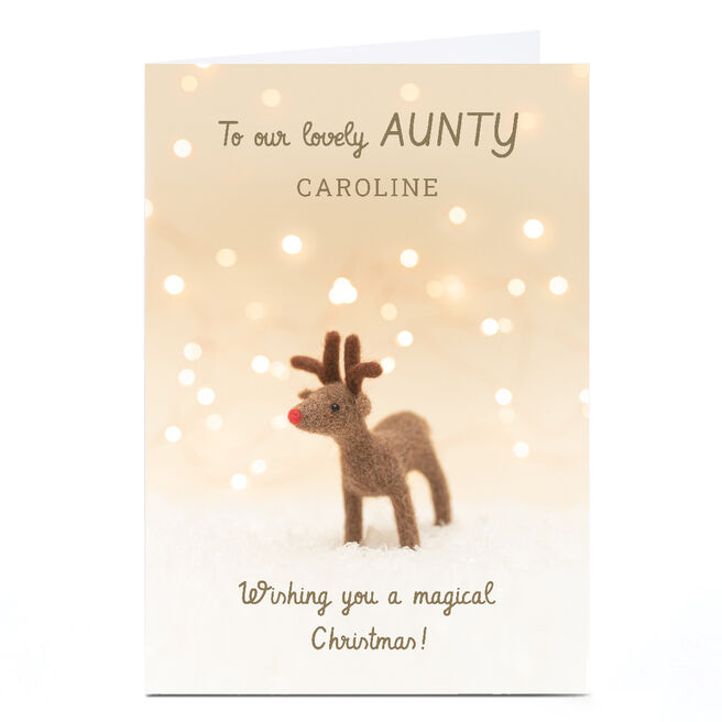 Personalised Lemon & Sugar Christmas card - Lovely Aunty Reindeer