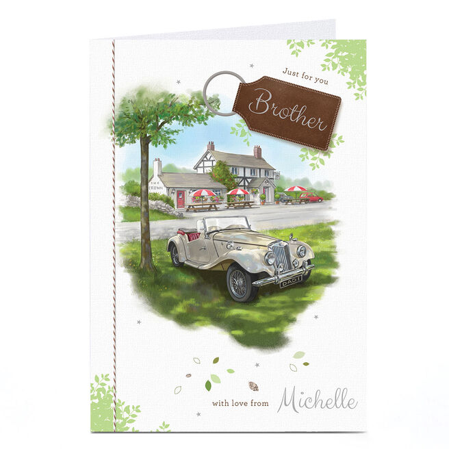 Personalised Birthday Card - Classic Car [Brother/Any]