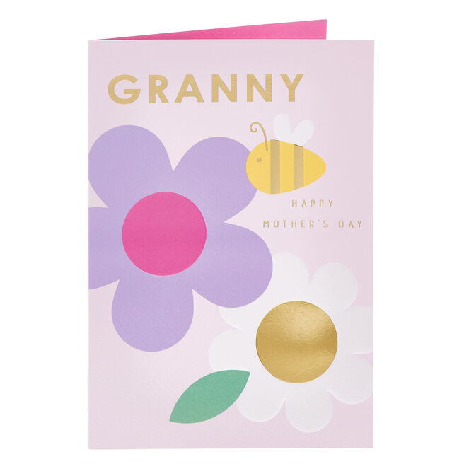 Granny Bee & Flowers Mother's Day Card