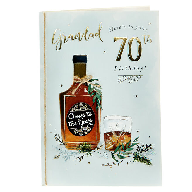 70th Birthday Card - Grandad Whiskey 