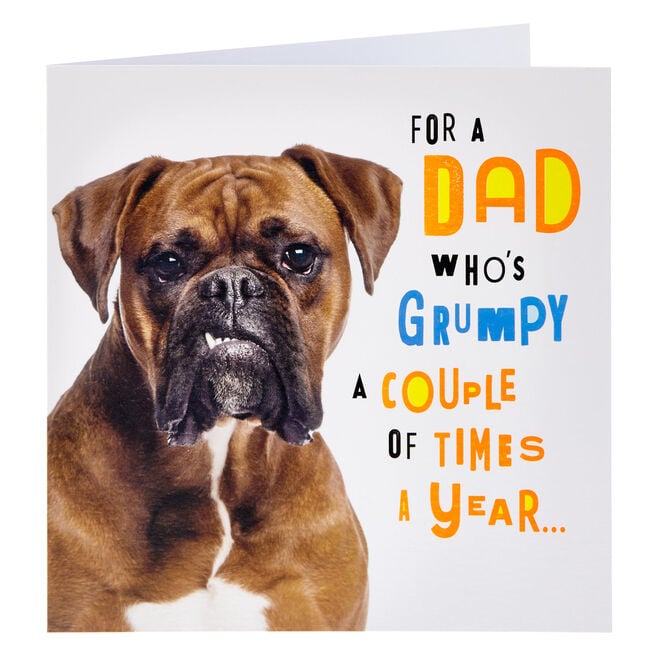 Dad Grumpy Boxer Dog Father's Day Card