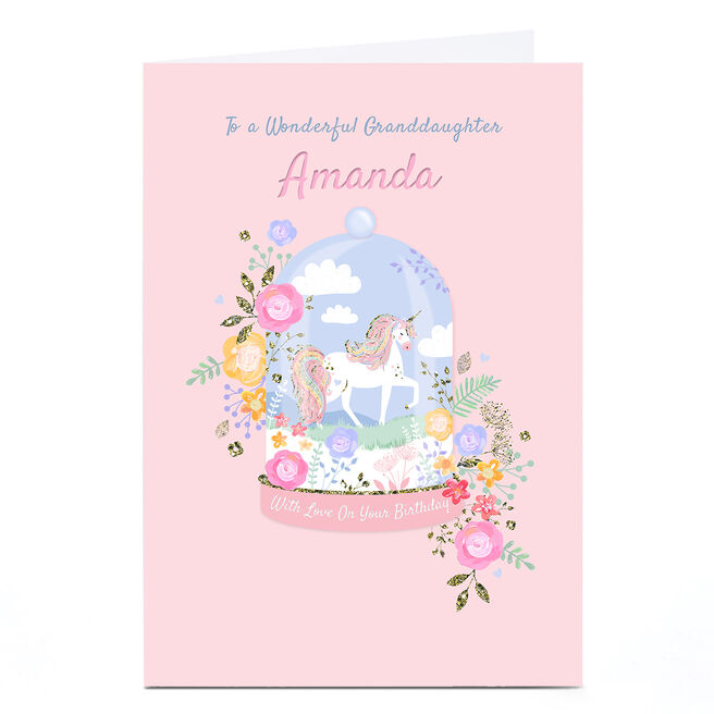 Personalised Kerry Spurling Birthday Card - Unicorn, Granddaughter