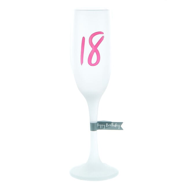 18th Birthday Frosted Champagne Flute 