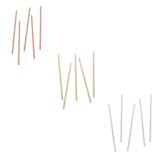 Metallic Spotted Paper Straws - Pack of 20 (3 Colour Options)