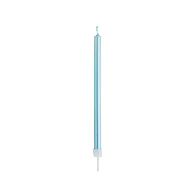 Blue Skinny Cake Candles - Pack of 12