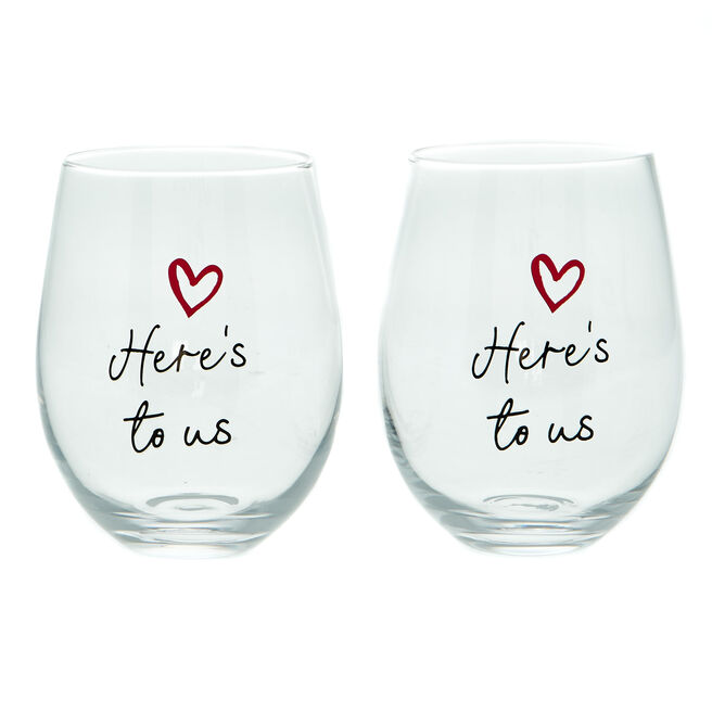 Here's To Us Gin Glass Set