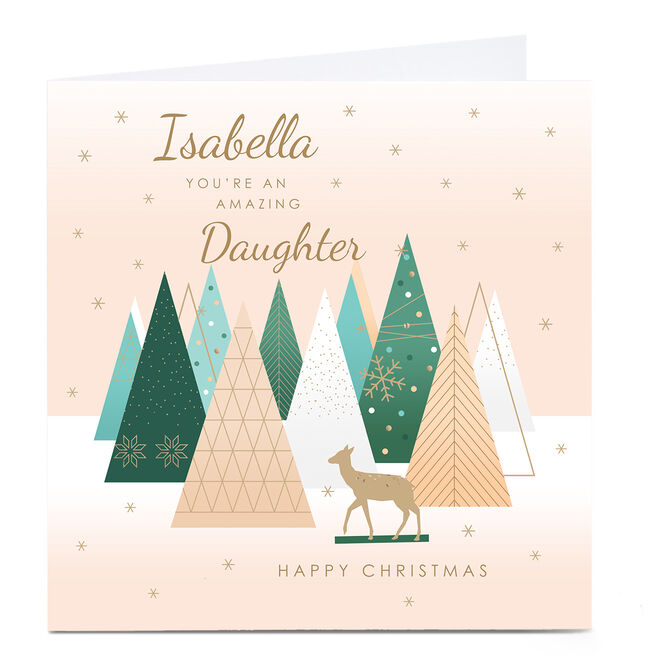 Personalised Christmas Card - Contemporary Scene, Daughter