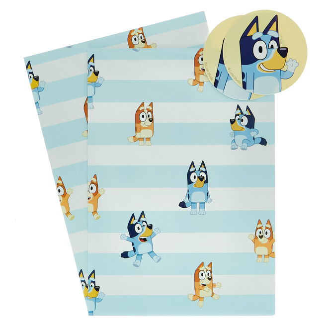 Bluey Gift Wrap - 2 Sheets & 2 Tags