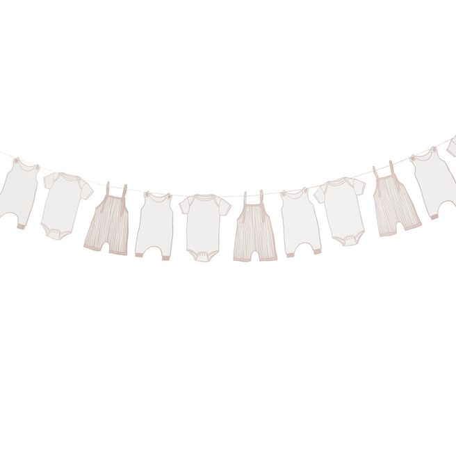 Pink Babygrow Card Garland 2.5m