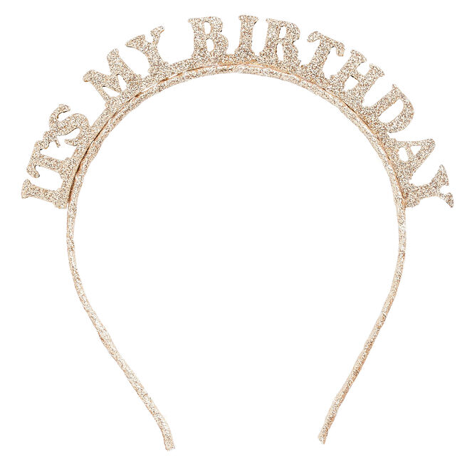 Gold Glitter It's My Birthday Headband 