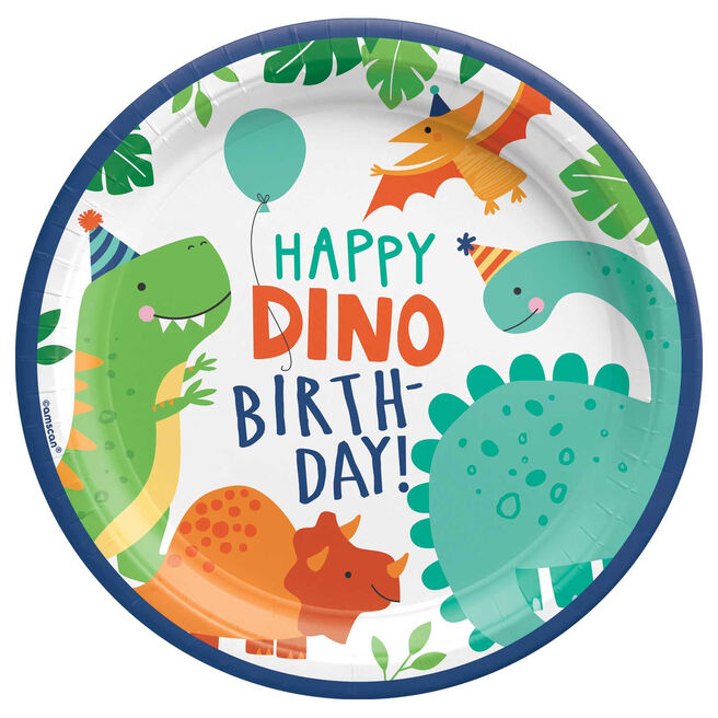 Dino-Mite Paper Party Plates - Pack of 8