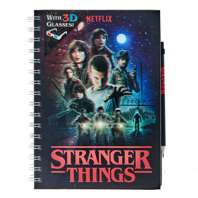 Stranger Things 3D A5 Notebook & Pencil - 3D Glasses Included!