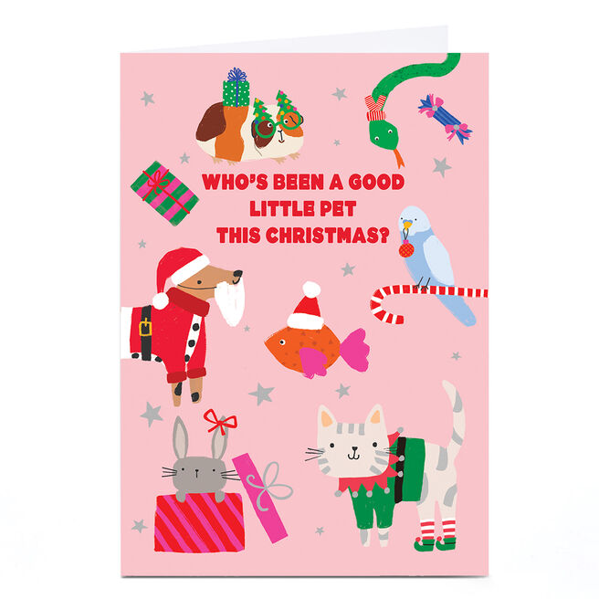 Personalised To The Pet Christmas Card - Lots of Colourful Pets