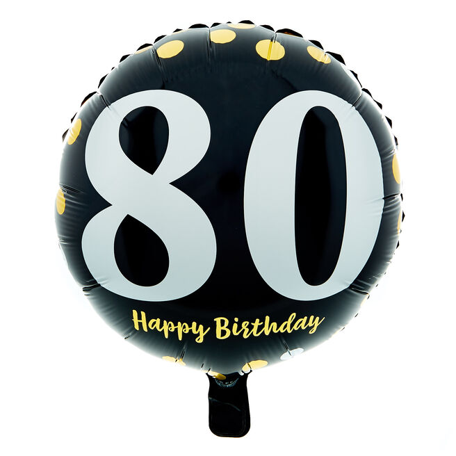 18-Inch 80 Happy Birthday Foil Helium Balloon