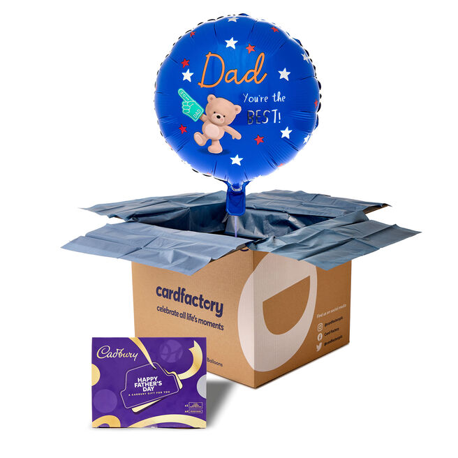 Hugs Bear Dad You're The Best Balloon & Cadbury Father's Day Hamper
