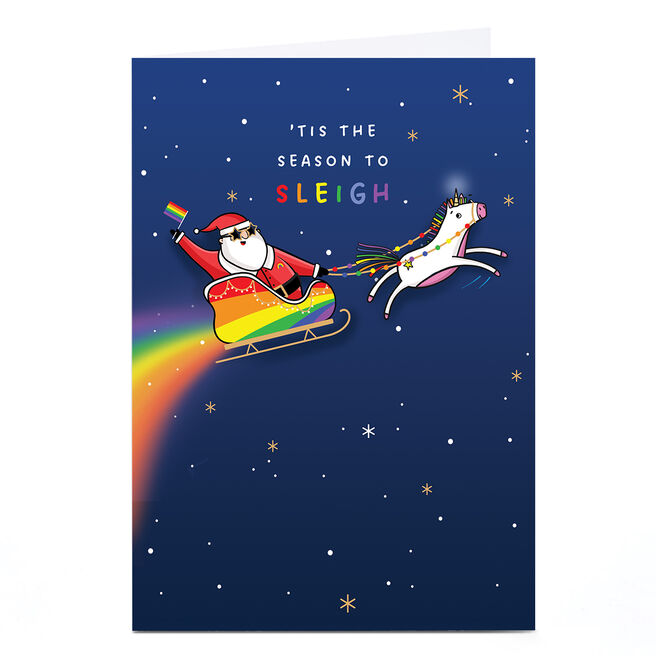 Personalised Christmas Card - Tis the Season to Sleigh