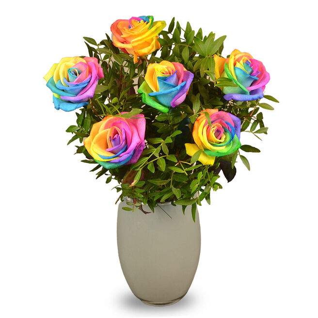 Letterbox Rainbow Rose Flower Bouquet