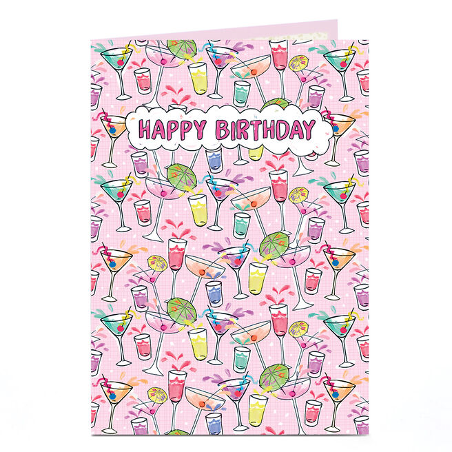 Birthday Card - Cocktail Bright Doodles