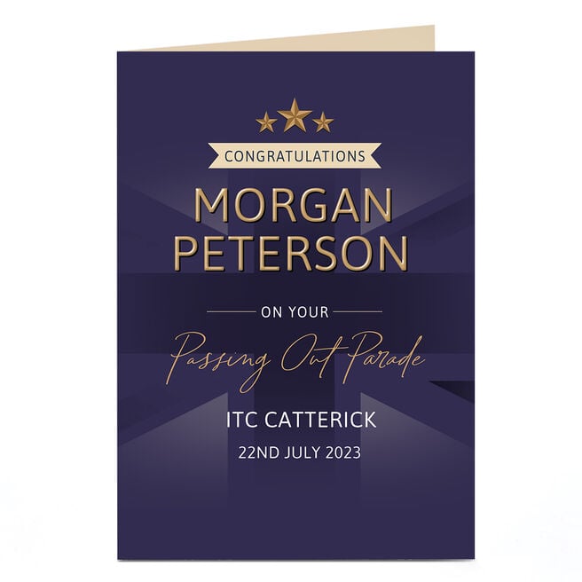 Personalised Military Card - Passing out Parade