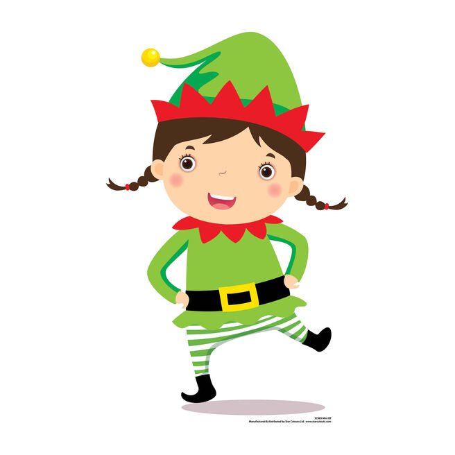Mini Christmas Elf Cardboard Cutout 