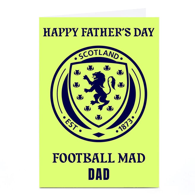 Personalised Football Father's Day Card - Scotland Football Mad Dad