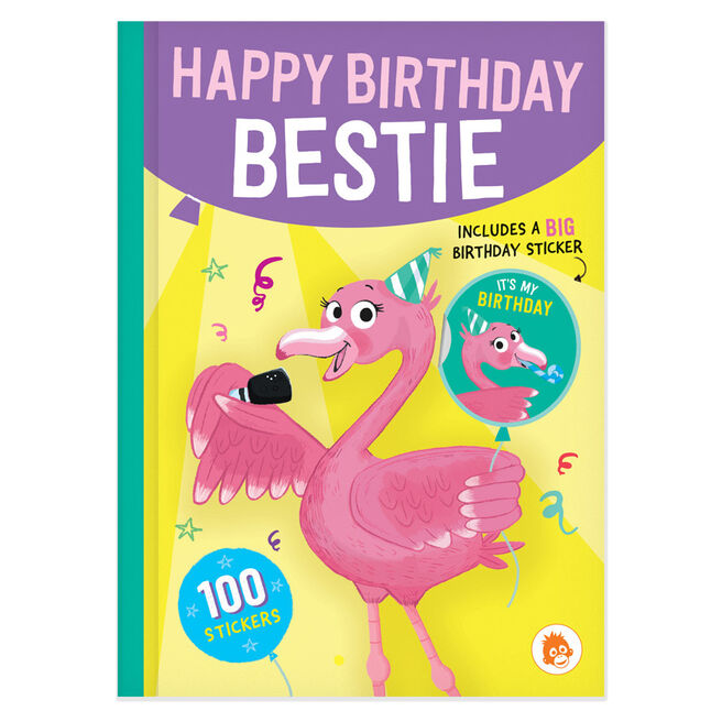Bestie Flamingo Happy Birthday Activity Book & Stickers 