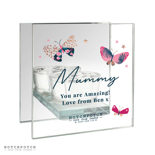 Personalised Butterfly Mirrored Tealight Holder