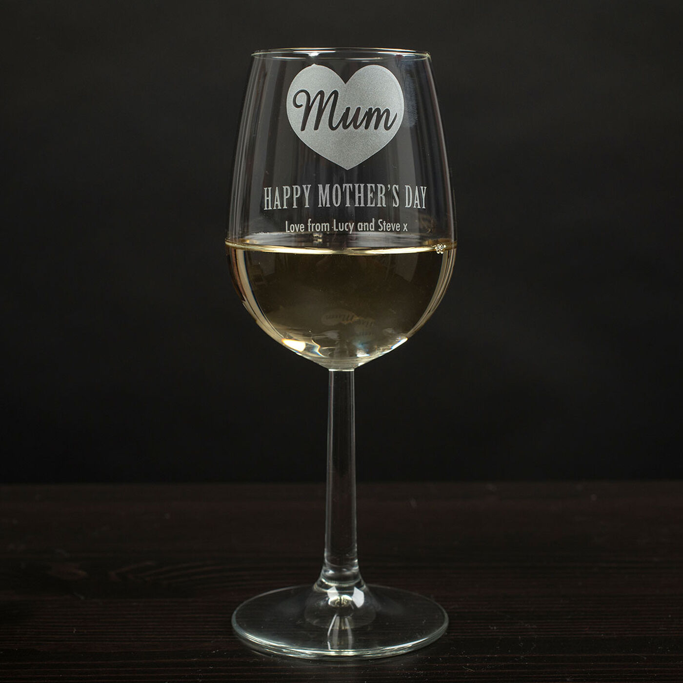 Buy Personalised Happy Mother's Day Heart Wine Glass for GBP 9.99