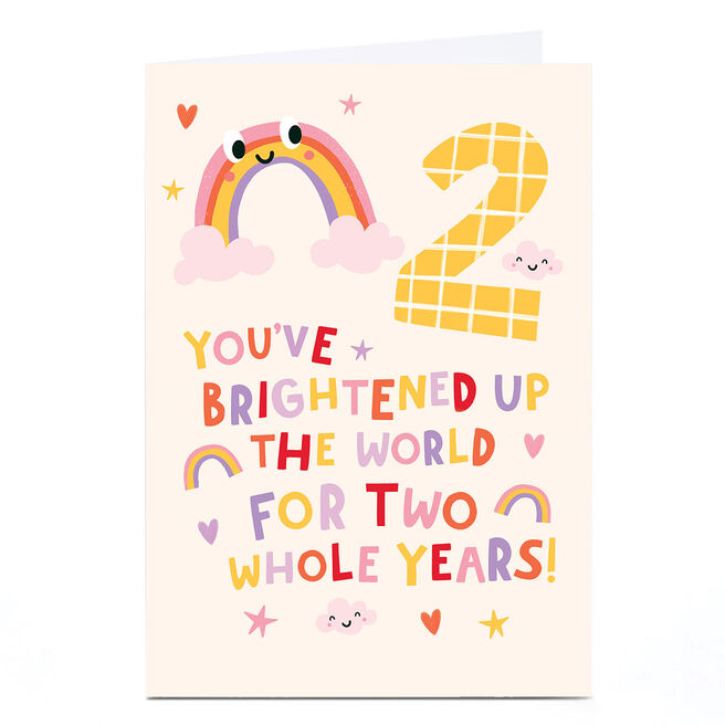 2nd Birthday Card - Brightened Up The World 