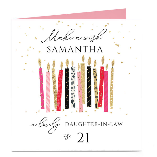 Personalised Birthday Card - Make A Wish Candles , Editable Age