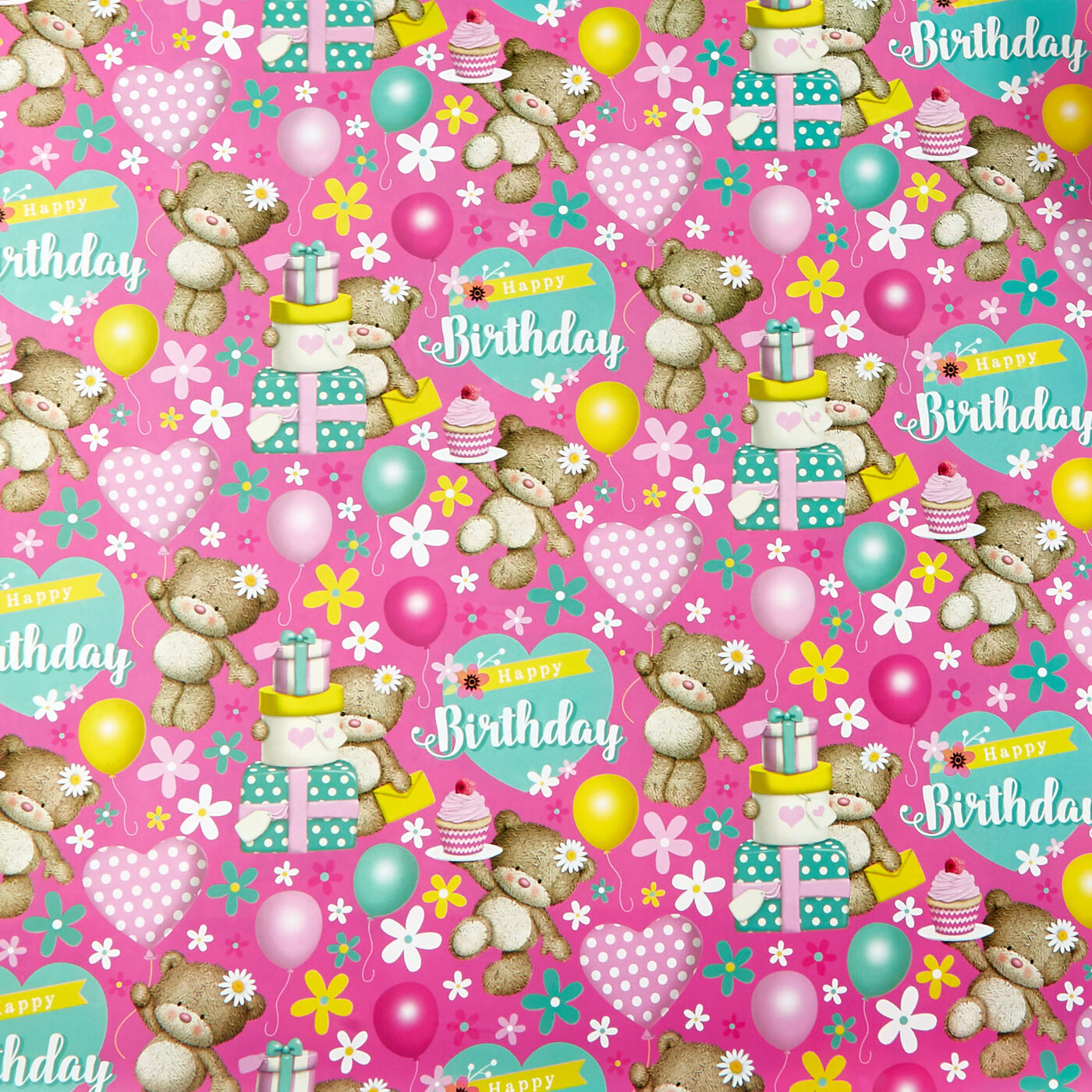 Buy Hugs Pink Birthday Wrapping Paper - 24 Sheets for GBP 3.99