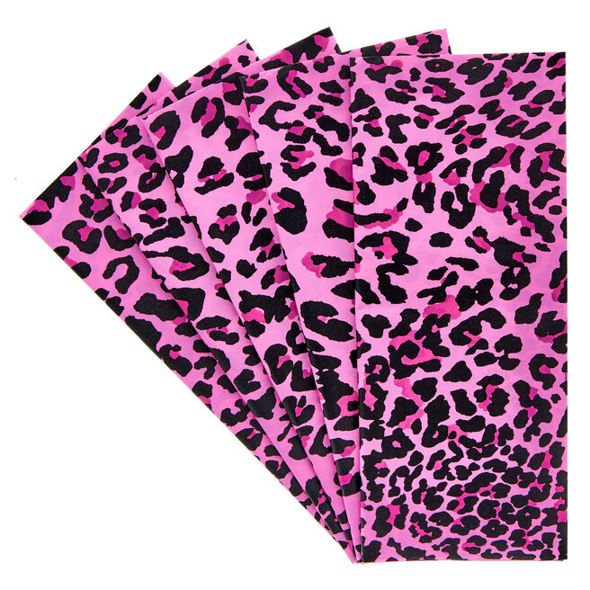 Pink Leopard Print Tissue Paper - 5 Sheets