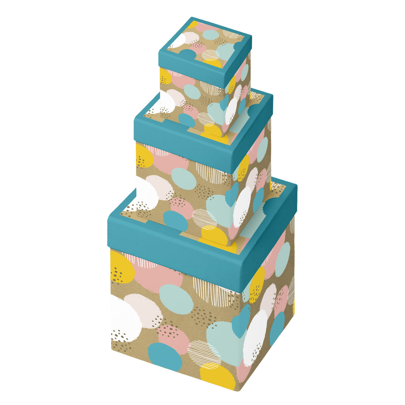 Buy Recyclable Spotty Kraft Gift Boxes Set of 3 for GBP 7.99 Card