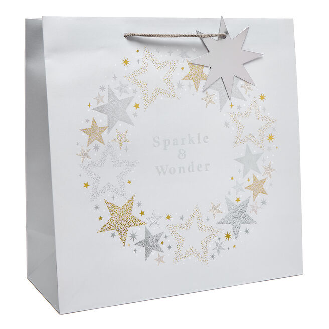 Sparkle & Wonder Star Wreath Large Square Gift Bag
