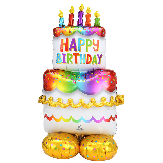 Large 53" Airloonz Happy Birthday Cake Balloon "