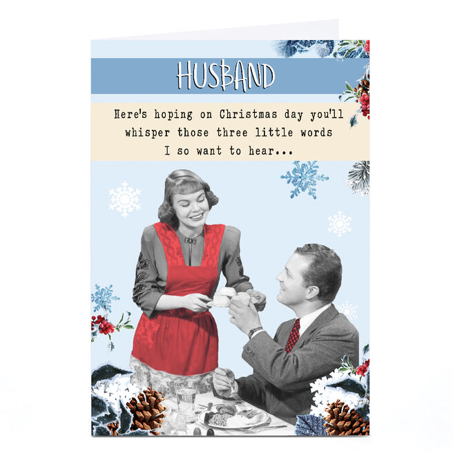 Personalised Quitting Hollywood Christmas Card - Three Little Words