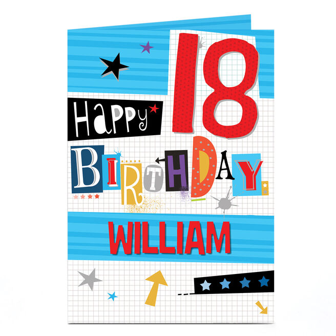 Personalised 18th Birthday Card - Cut & Paste