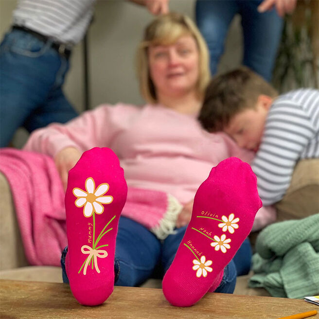 Mummy And Me Personalised Bunch Of Flower Socks