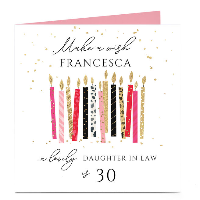 Personalised Birthday Card - Birthday Candles, Editable Age & Recipient