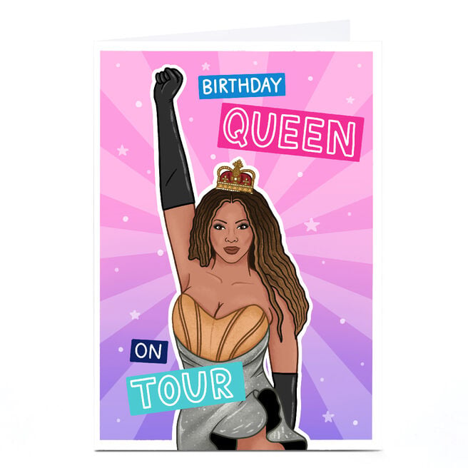 Personalised Blue Kiwi Birthday Card - Birthday Queen on Tour