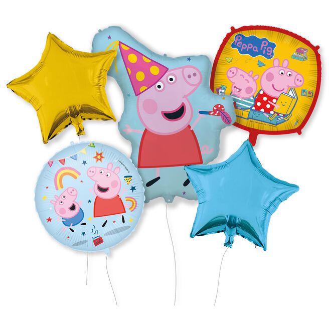 Peppa Pig Foil Balloon Bouquet – 5 Balloons