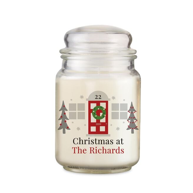 Personalised Home For Christmas Large Candle Jar,  Personalised Home For Christmas Large Candle Jar