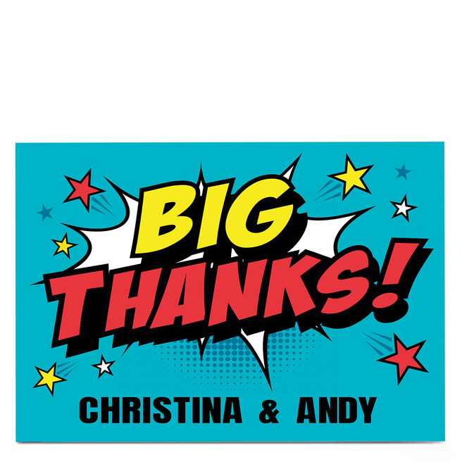 Personalised Hello Munki Thank You Card - Comic Book