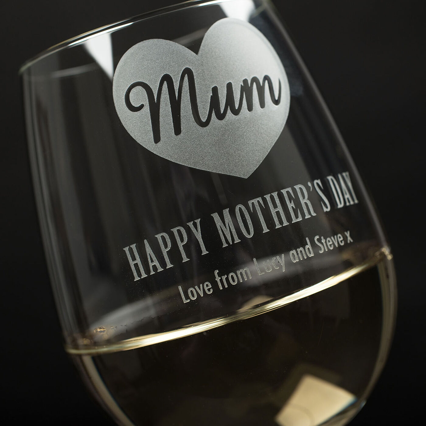 Buy Personalised Happy Mother's Day Heart Wine Glass for GBP 9.99