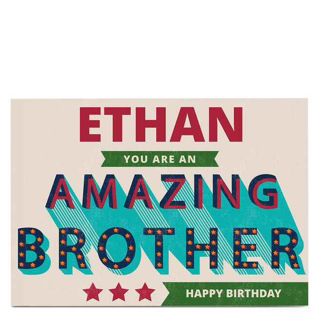 Personalised Kerry Spurling  Card - Amazing Brother 