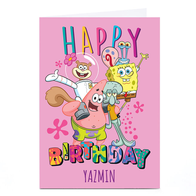 Personalised Spongebob Birthday Card - Spongebob