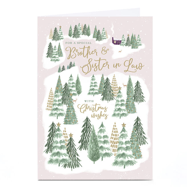 Personalised Christmas Card - Snowy Trees, Brother & Sister-in-Law