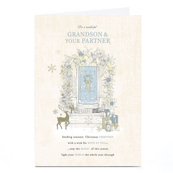 Christmas Card - A Wonderful Grandson & Your Partner