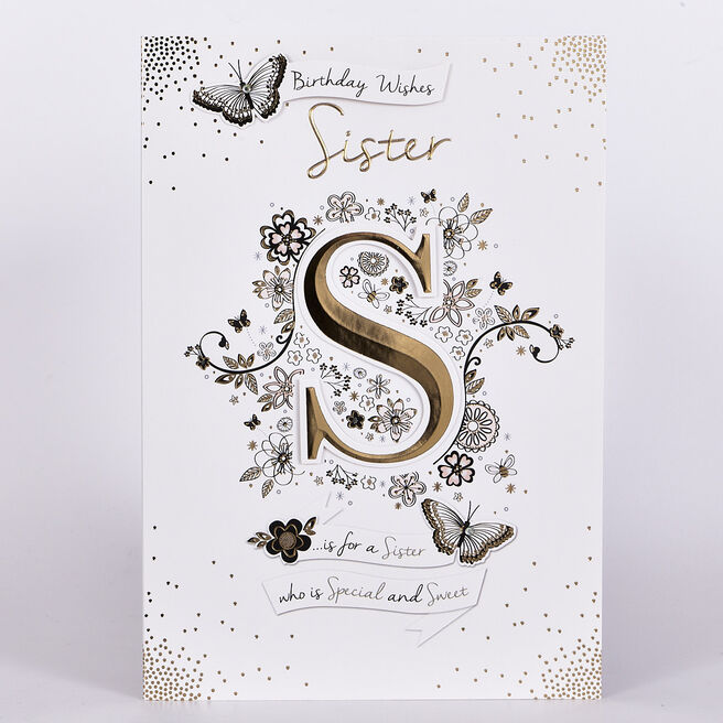 Birthday Card - S Is For Sister