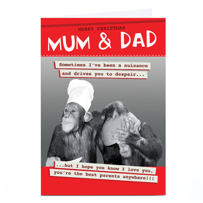 Personalised Quitting Hollywood Christmas Card - Mum & Dad